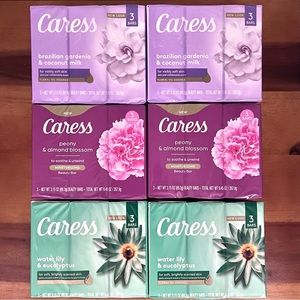 Caress Beauty Bars NEW PeonyAlmondBlossom WaterLily, BrazilianGardenia,
